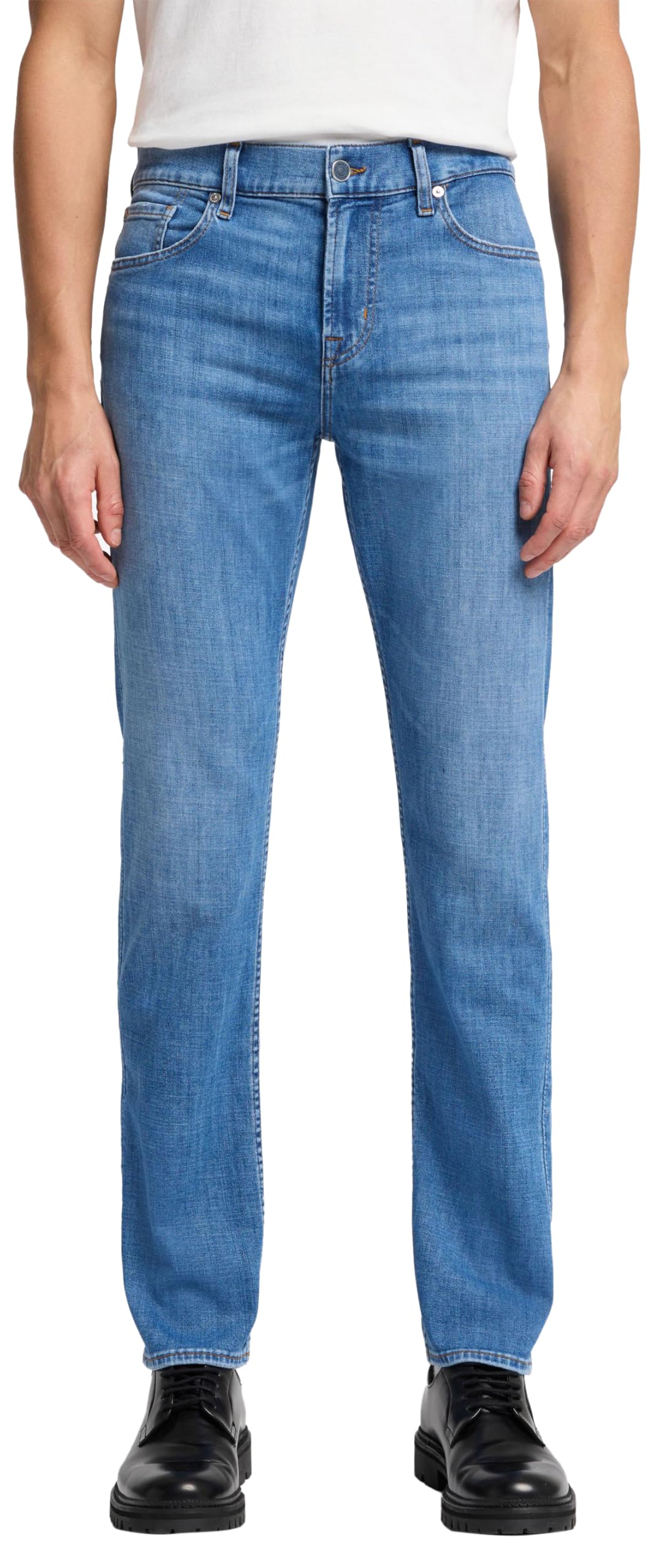 7 For All Mankind Slimmy Jazz Age Jeans, Mediados Azul, 32W Hombres