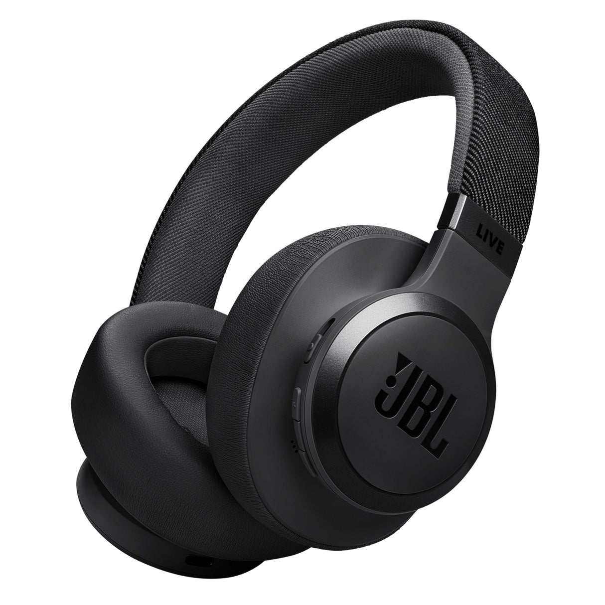 JBL Auriculares inalámbricos circumaurales Live 770 NC, con tecnología Bluetooth y cancelación adaptativa de ruido, hasta 65 horas de reproducción, negro