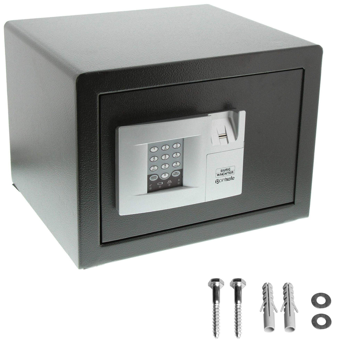 BURG-WÄCHTER Caja fuerte móvil con cerradura de combinación electrónica y huella dactilar, Point Safe, 20,5 l, 14,5 kg, P 2 E FS, Negro