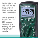 Extech EX530A Heavy Duty True RMS Multimeter (50000 count)