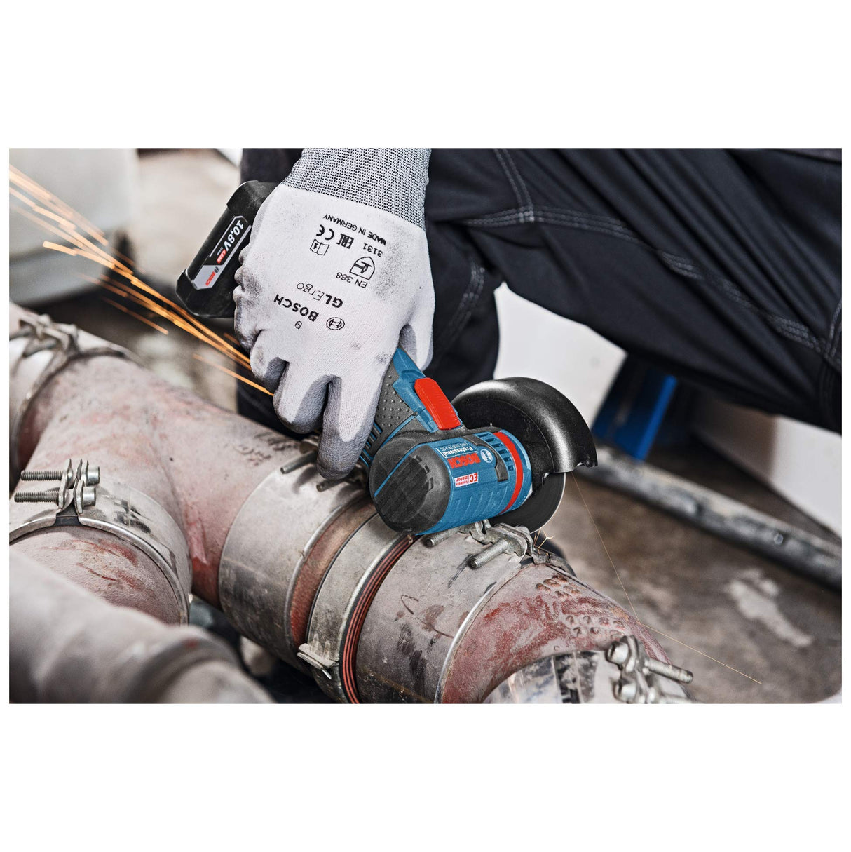 Bosch Professional 12V System GWS 12V-76 - Amoladora angular a batería (Ø 76 mm, 19500 rpm, 3 discos, sin batería, en L-BOXX)
