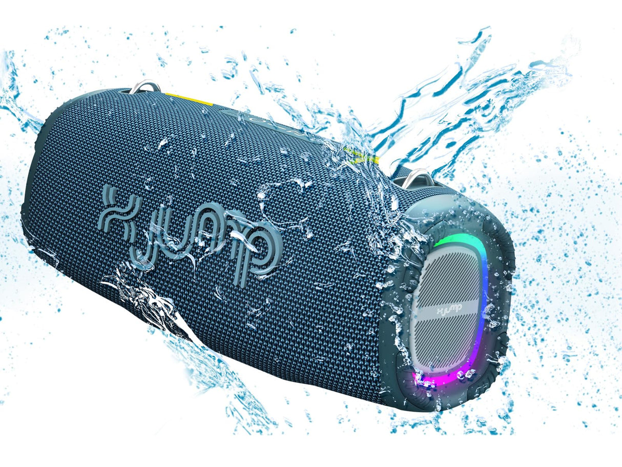 X Jump XJ 200 - Altavoz portátil Amplificado de 90 W, Alto Rendimiento, Bluetooth, función TWS, USB, AUX-IN, micrófono Incorporado, Altavoz Resistente al Agua IPX5, Gris