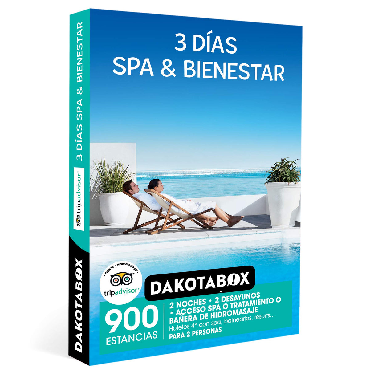 DAKOTABOX - Caja Regalo mujer hombre pareja idea de regalo - 3 días spa & bienestar - 900 estancias en hoteles de hasta 4*, balnearios, resorts y mucho más