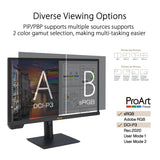ASUS ProArt Display PA24US - Monitor Profesional de 23,6", IPS, 4K UHD (3840 x 2160), HDR-10, HLG, 99% Adobe RGB, 95% DCI-P3, ΔE < 1, 12G-SDI, USB-C, VESA DisplayHDR 600, Sostenibilidad ecológica