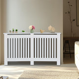 Relaxdays Cubre Radiador, Diseño Rústico, 83 x 152 x 19 cm, para Calefactores Antiguos, Cubreradiador, MDF, Blanco, 100% Tablero de Fibras, XL