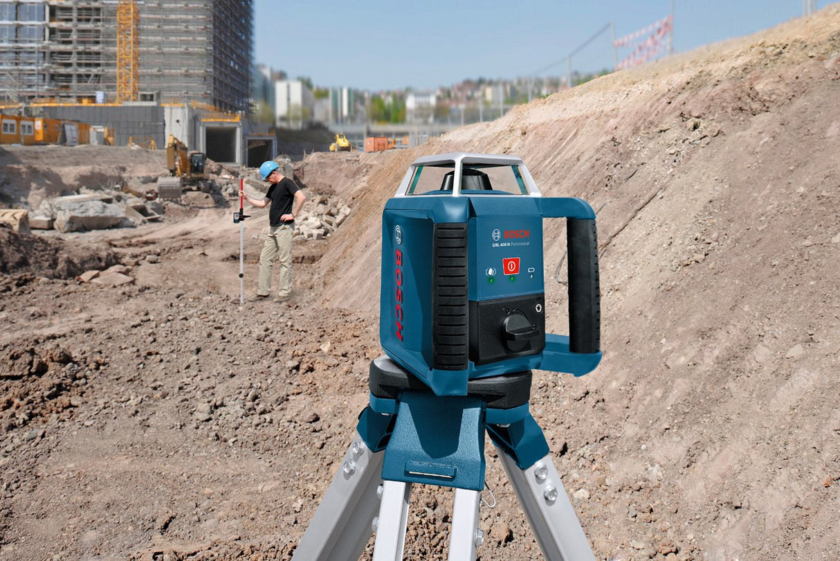 Bosch Professional GRL 400 H - Nivel láser giratorio (uso con un solo botón, alcance Ø: hasta 400m, en maletín)