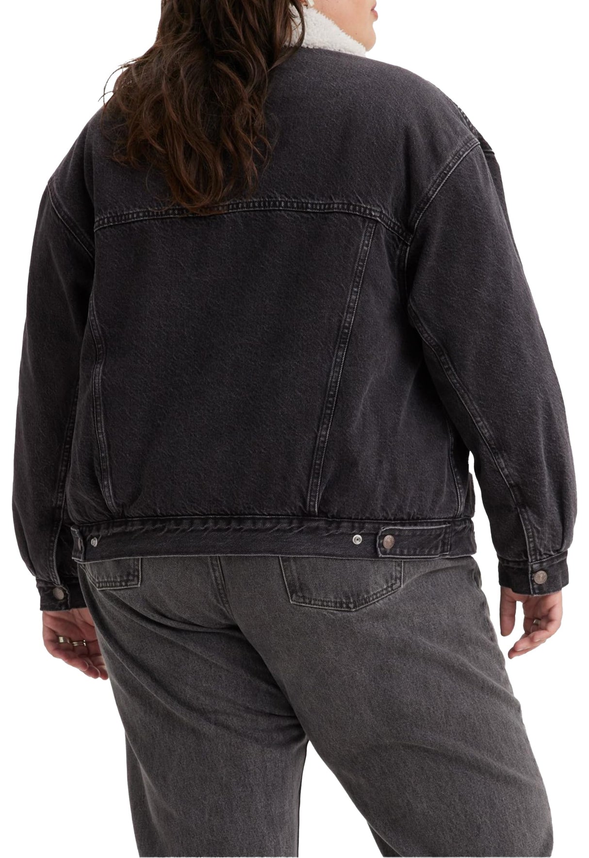 Levi's Plus Size 90s Sherpa Trucker Jacket Mujer, Are You Afraid Of The Dark, 3XL