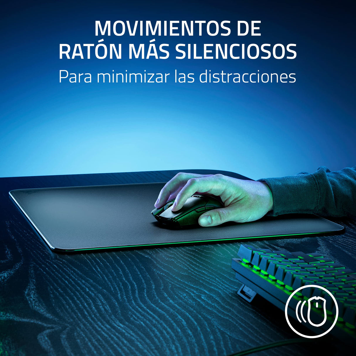 Razer Atlas - Alfombrilla de ratón de Cristal (Cristal Templado Premium, Resistente a la Suciedad y los arañazos, Movimientos del ratón más silenciosos, Base de Goma Antideslizante) Negro