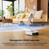 Ultenic T10 Pro Robot Aspirador Autovaciado con Esterilización UV, 60 Días Manos Libres, Robot Fregasuelos LiDAR Navegación 4000Pa, 2 Fregona Giratoria, Auto-Ajuste Potencia para Alfombra