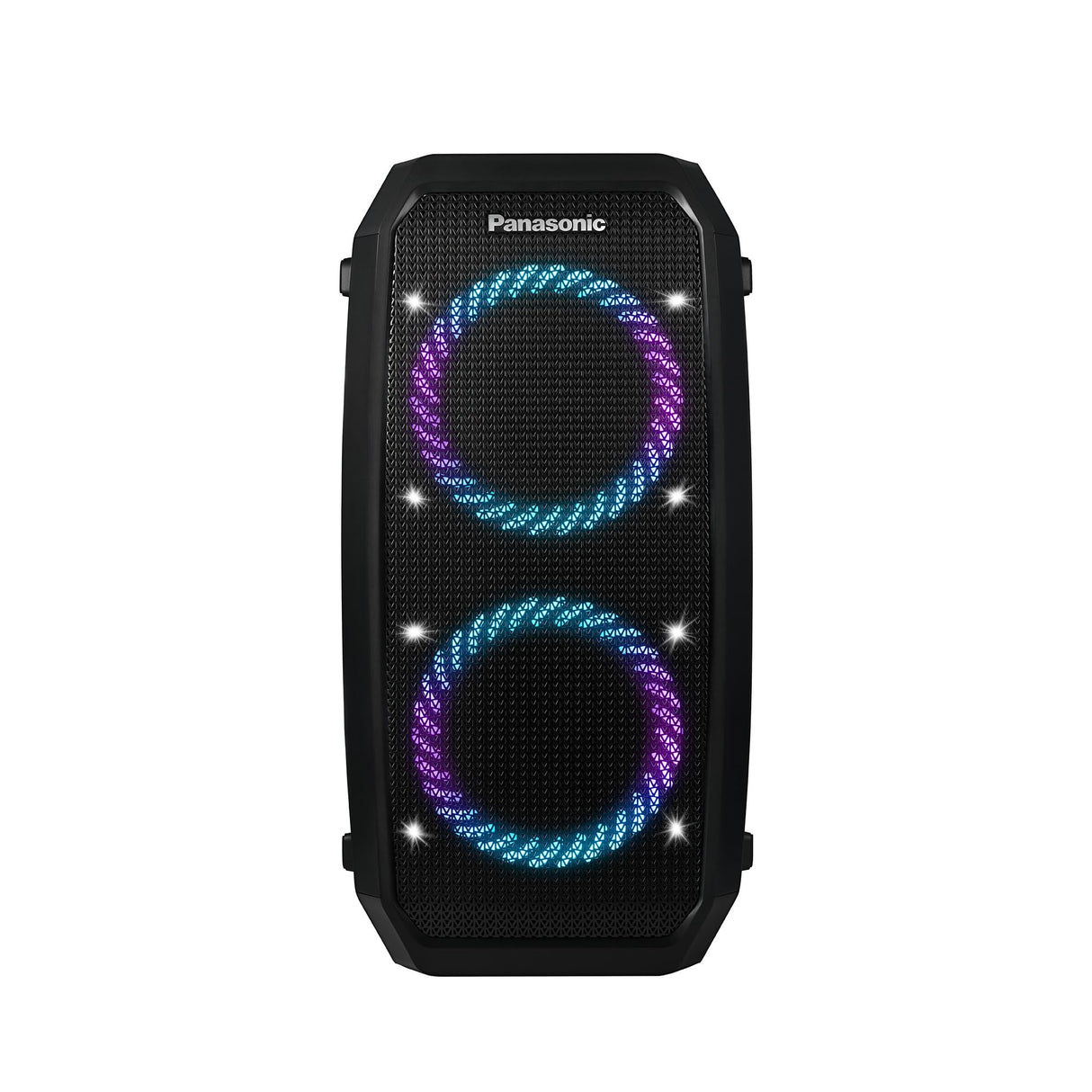 Panasonic SC-BMAX30 Altavoz Portátil para Fiestas con Bluetooth, Luces Integradas, Entrada Bass Reflex, 320 W, 14h de autonomía, USB, IPX4, Entradas para Guitarra y Micrófono para Karaoke, Negro