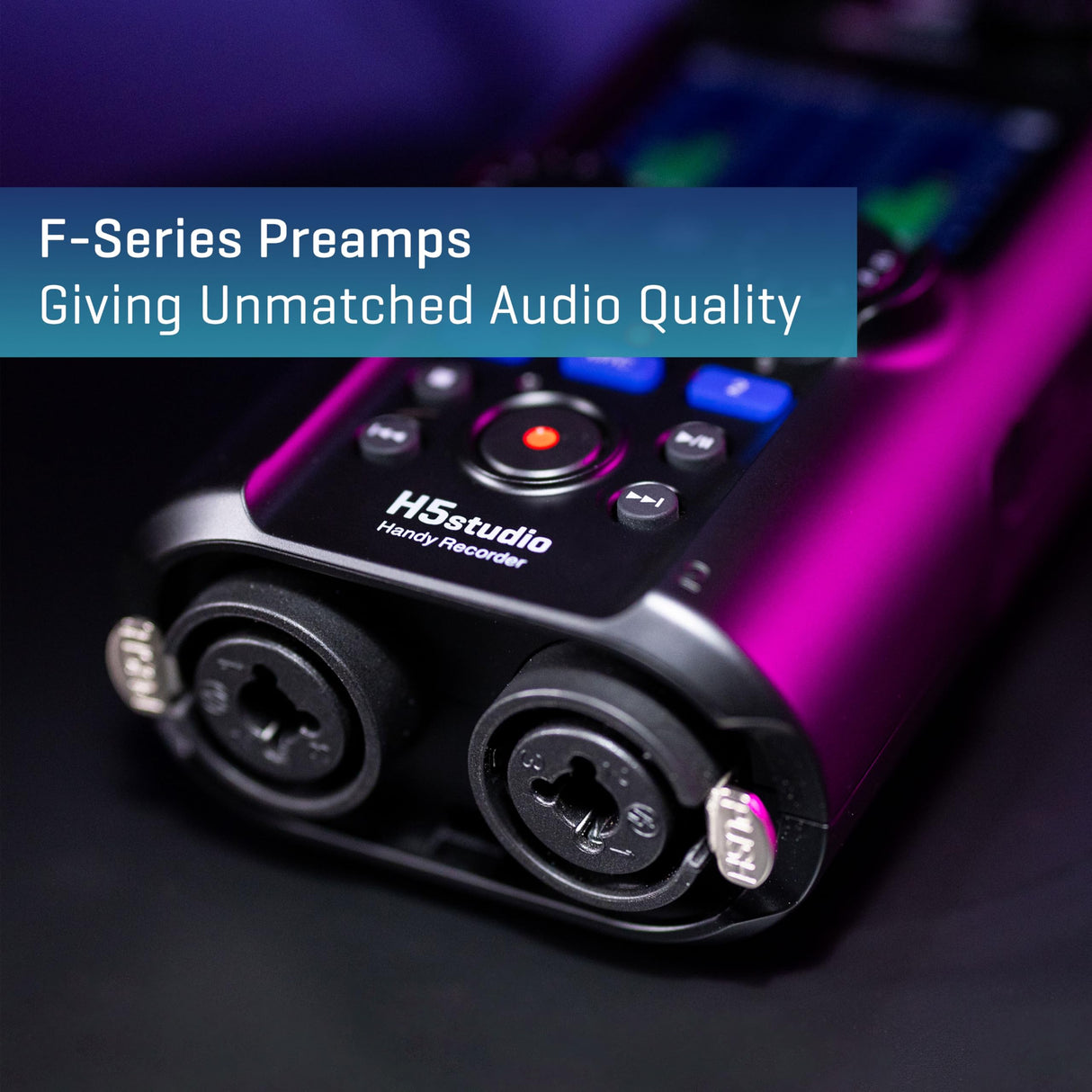 Zoom - H5Studio Grabador de Coma Flotante de 4 Pistas de 32 bits 192 kHz - 16/24 bits, Ganancia, limitadores, cápsula XYH-5e, Interfaz de Audio Mac, PC, iOS, Android
