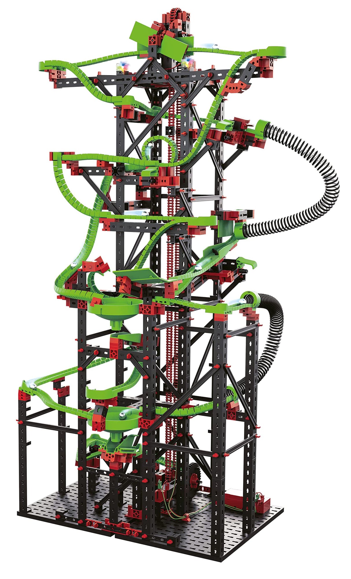 fischertechnik circuito de canicas Dynamic XXL, 544619 – juego de construcción, juguete educativo, con looping y LED arcoíris, a partir de 9 años