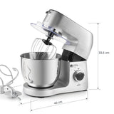 Lacor - 69683 - Batidora Eléctrica Complet, Amasadora de Pan, Robot de Cocina Amasador, Ruleta con 6 Velocidades, Acero Inoxidable, 1500W, 6 L