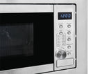 Exquisit® Microondas Combi de Encastre, 20L, 800W, Grill 1000W, Acabado en Acero Inoxidable, 8 Programas Automáticos, Display Digital, Plato 27Cm, Medidas 38,6x59,5x37,5 Cm.