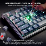 CHERRY XTRFY MX 8.3 TKL Wireless, Teclado Mecánico Gaming Sin Bloque Numérico, Disposición UK (QWERTY), Switches Hot Swappable MX2A Red, Starfall Grey