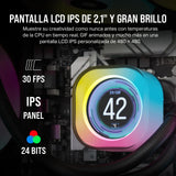 CORSAIR iCUE Link AIO LCD Módulo de Pantalla - Pantalla LCD IPS de 2,1" - 24 LED RGB Direccionables Individualmente - Instalación sin Herramientas - Negro