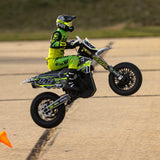 LOSI 1/4 Promoto-SM FXR Supermoto Moto teledirigida RTR con Volante Stabi Amortiguador 3 Modos de conducción sin escobillas Cadena Embrague Incluye batería y Cargador