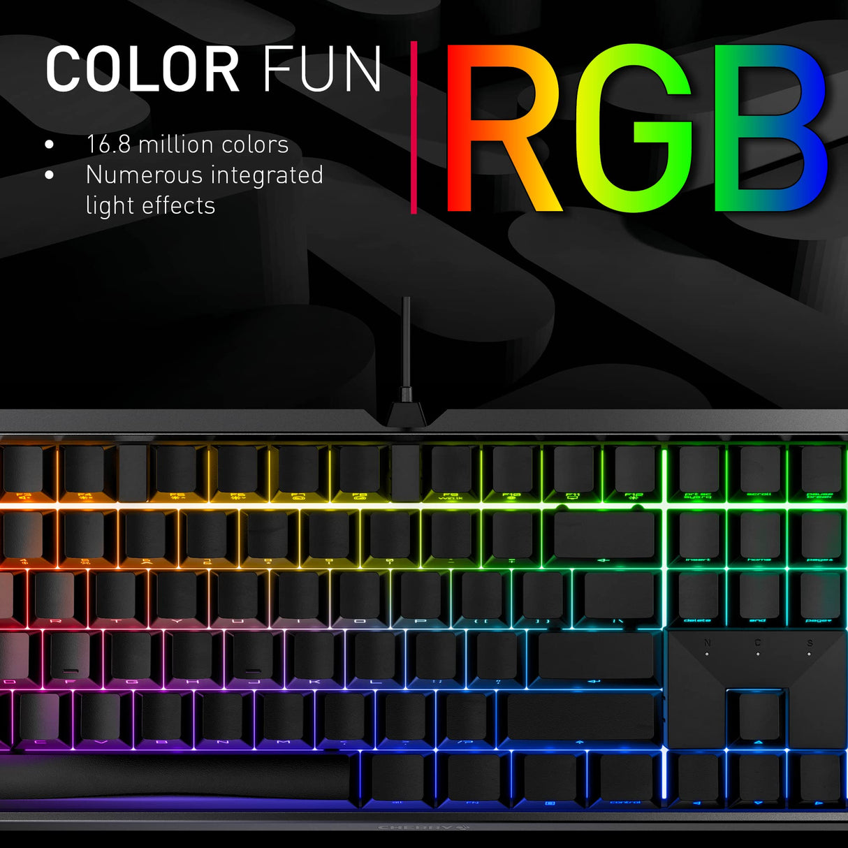 CHERRY MX BOARD 3.0 S, Teclado Mecánico de Gaming con Cable, Distribución de Teclado Europeo (QWERTY), Bastidor Robusto de Aluminio, Iluminación RGB, Switches MX BROWN, Blanco