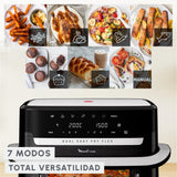 Moulinex Dual Easy Fry Flex, Freidora de aire con separador FlexCook, 9L de Capacidad Para Hasta 8 personas, 7 Programas Preestablecidos, Negro, EZ9228F0