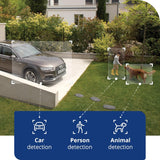 Netatmo Cámara de Vigilancia Exterior Sirena 105 dB y Foco 12W, Video HD, Detección Avanzada de Personas, Animales y Vehículos, Visión Nocturna, Almacenamiento Local Gratis - NOC-S-AMZ