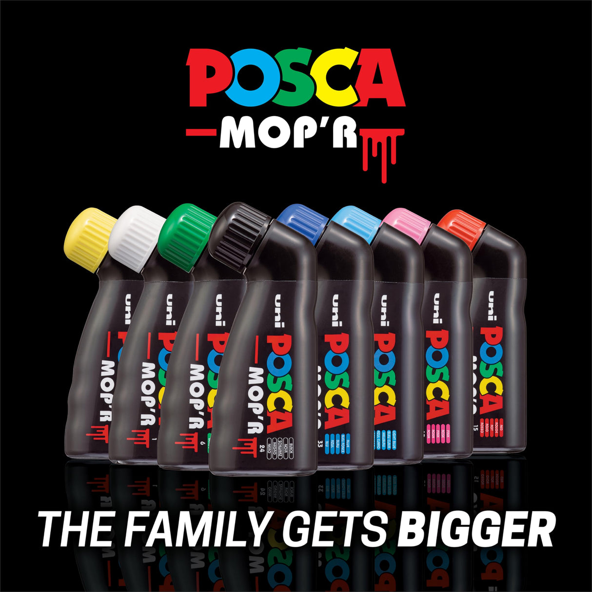 Posca - Marcador Mop'R Pcm-22, Juego De 8, Punta De Sello Redonda 3-19 Mm, Forma Ergonómica