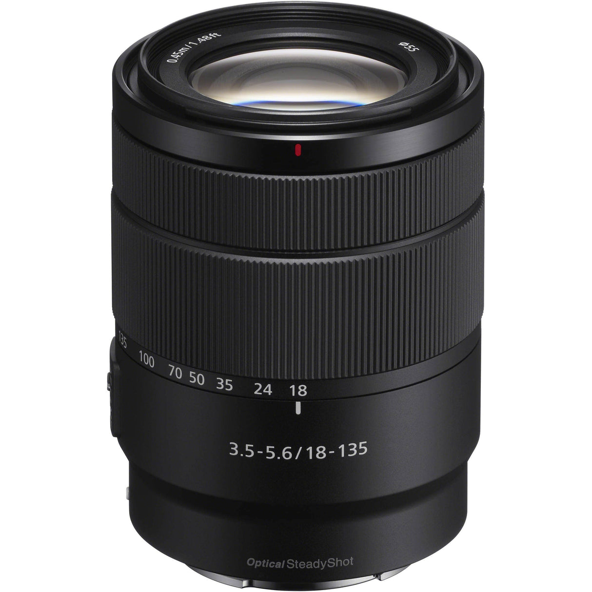 Sony Lente Zoom (Montura E, Formato APS-C, 18 - 135 mm F3.5-5.6 Oss, Zoom de 7.5 X), Color Negro