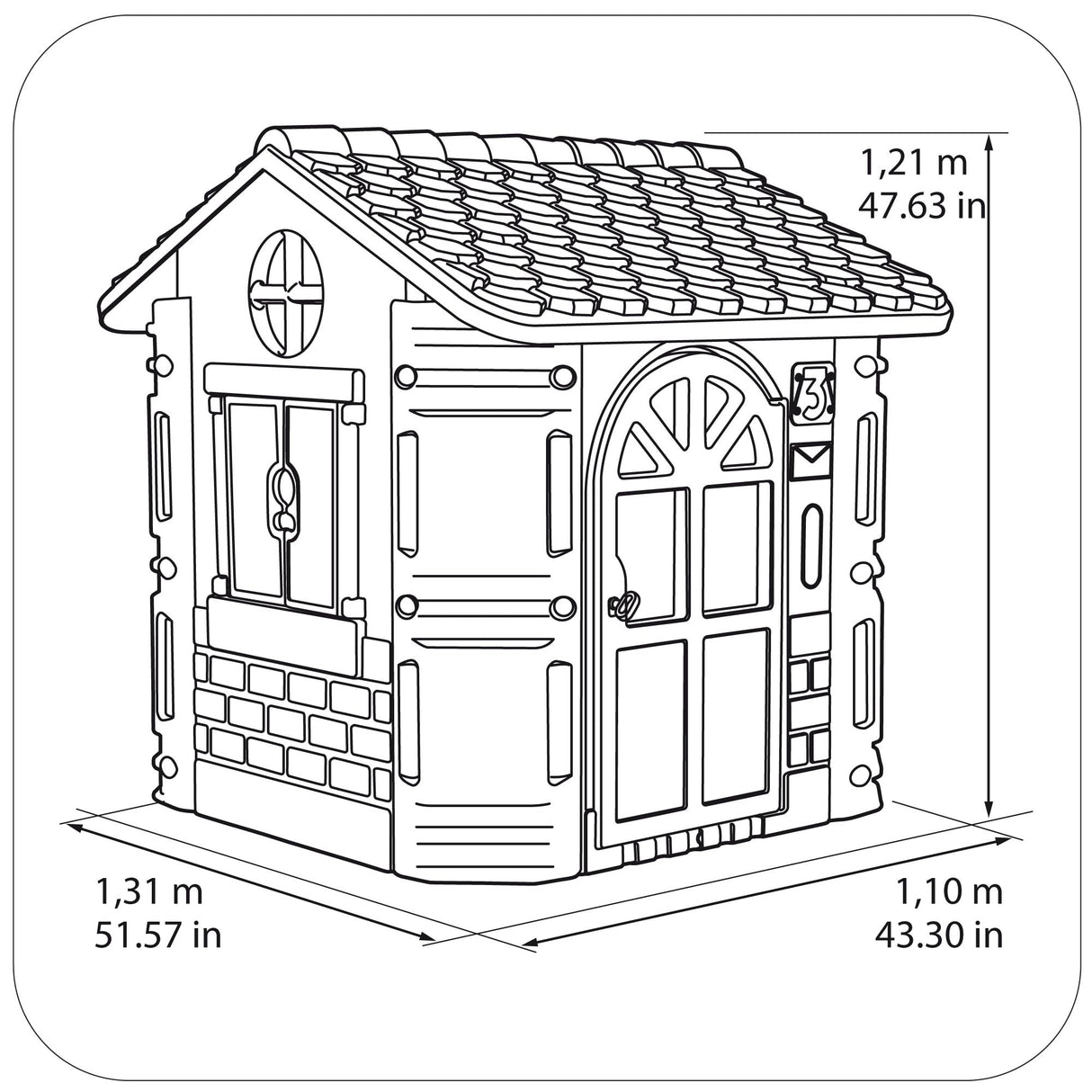 FEBER - Feber-House, Casa de Jardín para Niños, Colores Cálidos Azul, Rojo, Naranja y Verde, Resistente y Segura, Casita Infantil para Juegos de Exterior, 2 a 6 años, Famosa(800013950), Versión actual