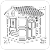FEBER - Feber-House, Casa de Jardín para Niños, Colores Cálidos Azul, Rojo, Naranja y Verde, Resistente y Segura, Casita Infantil para Juegos de Exterior, 2 a 6 años, Famosa(800013950), Versión actual
