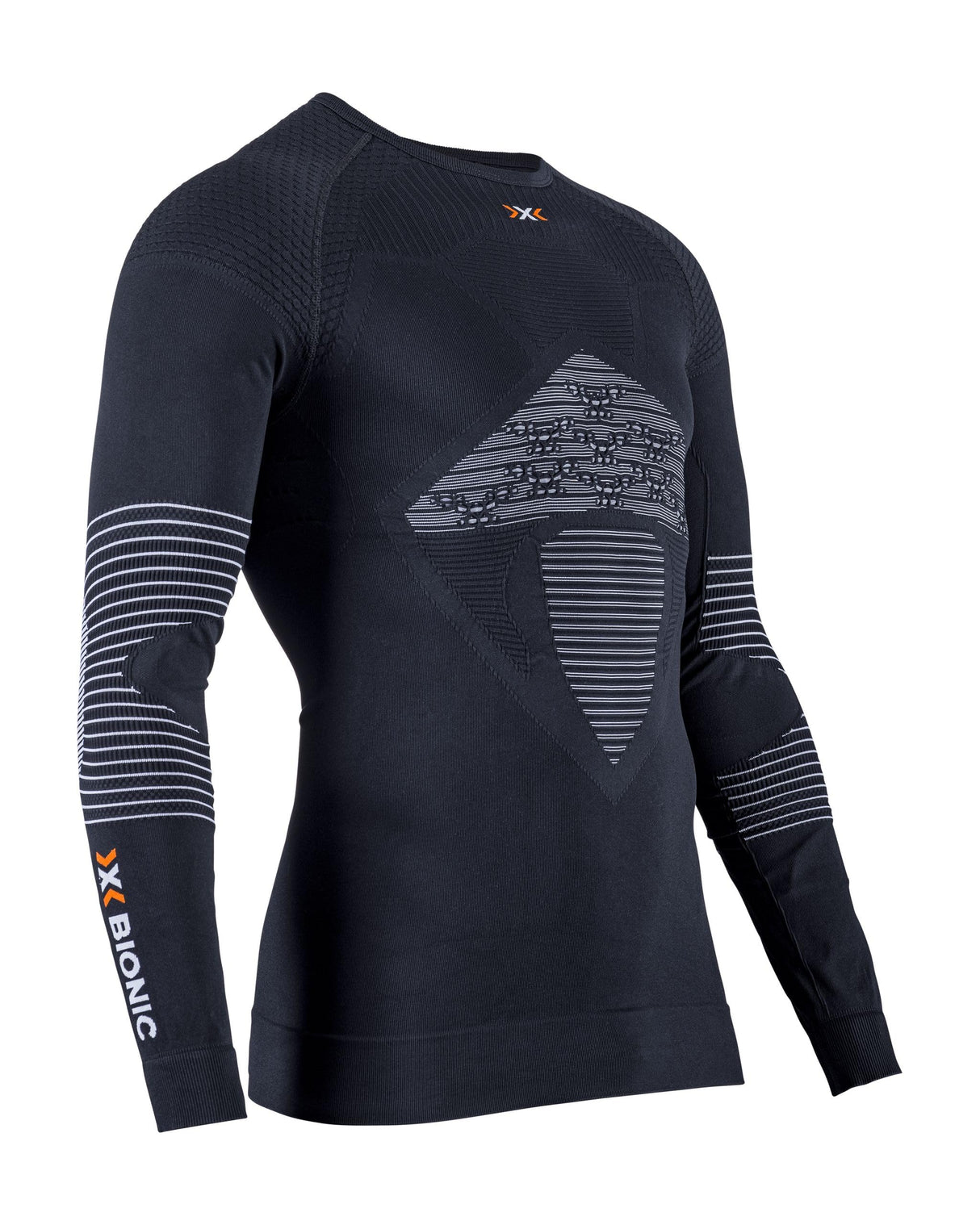 X-Bionic Energizer 4.0 Camisa Cuello Redondo y Mangas largas para Hombre - Alta tecnología para Deportes de Invierno con características de termorregulación y Rendimiento mejoradas - Negro/Blanco, M