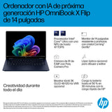 HP Omnibook X Flip - Ordenador portátil Convertible de 14" OLED 3K táctil (Intel Ultra 7-258V EVO, 32GB RAM, 1TB SSD, Intel ARC Graphics, Windows 11, WiFi 7) Silver- Teclado QWERTY Español
