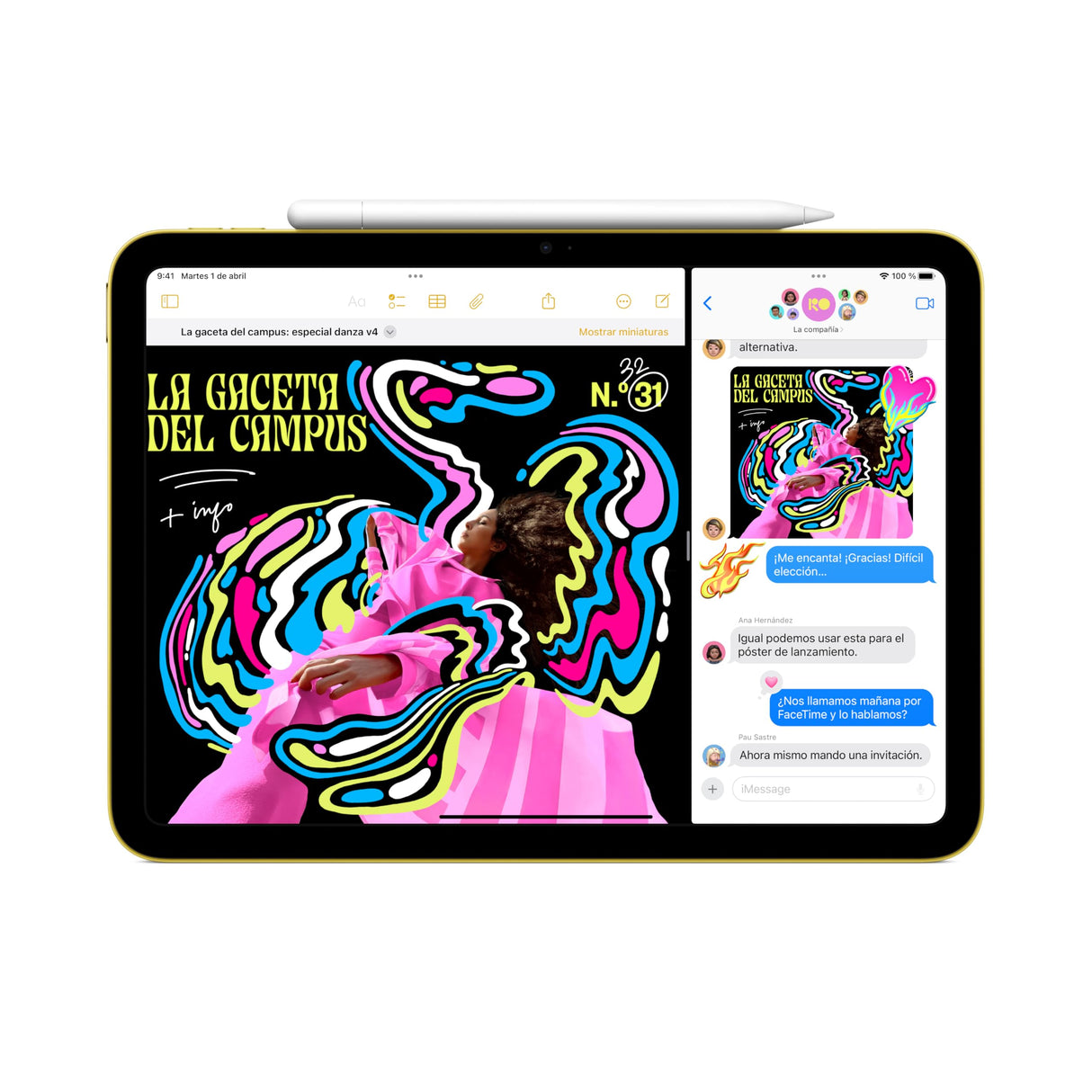 Apple iPad de 11 Pulgadas: Chip A16, Modelo de 11 Pulgadas, Pantalla Liquid Retina, 128 GB, Wi Fi 6, cámaras Frontal y Trasera de 12 Mpx, Touch ID, autonomía para un día Entero – Rosa