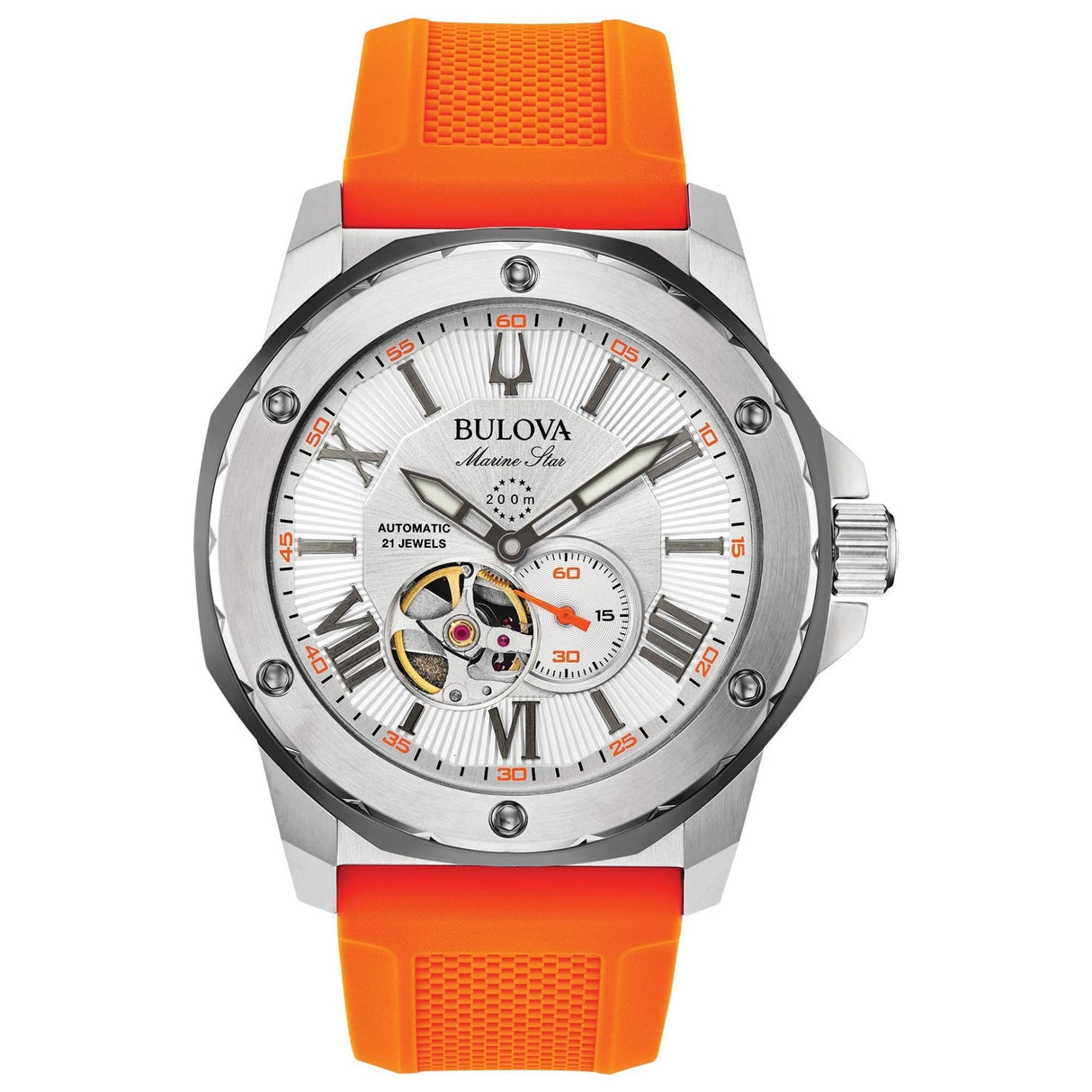 Bulova Reloj Analógico para Hombres de automático con Correa en Silicona 98A226