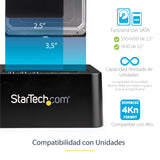 StarTech.com Duplicador Clonador Autónomo de Discos Duros o SSD SATA - Copiador de 2 Bahías - Base de Acoplamiento USB 3.1 (10Gbps) a Unidades SATA III de 2,5 o 3,5 Pulgadas (SDOCK2U313R)