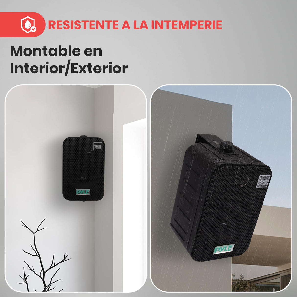 Pyle altavoces, Duales, Resistentes al agua y a la intemperie, Montaje en pared o techo, 5.25”, Ideal para uso en piscinas, Patios, Terrazas, Espacios interiores