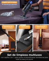 Proscenic P15 Aspiradora sin Cable 580W/50kPa/70Mins, Aspiradora Escoba Vertical Potente con Pantalla Táctile LED, Antienredo y Modo Automático para Suelos/Alfombras/Pelo de Animales