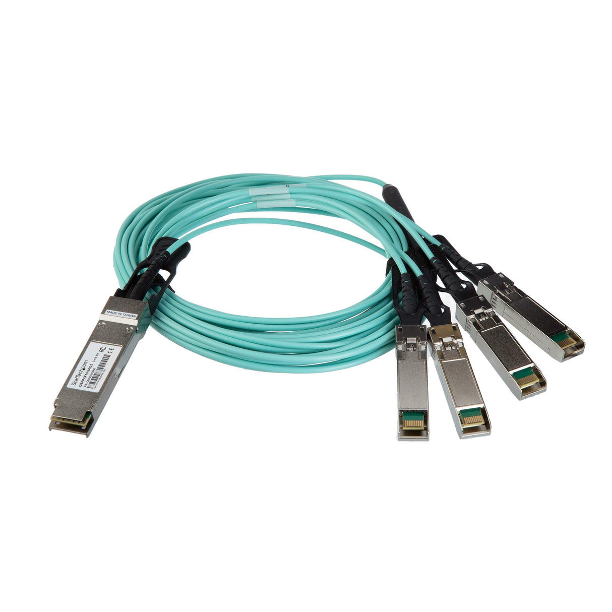 StarTech.com Cable Breakout de 3m QSFP+ Activo Óptico Compatible con Cisco QSFP-4X10G-AOC3M - 40 GbE