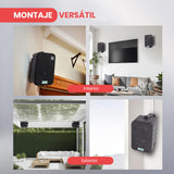 Pyle sistema de altavoces, Pared, Techo, Inalambrico, Impermeable, Waterproof, Exteriores, Interiores, Par de 3.5” de 3 vias, Activo, Pasivo. Color negro