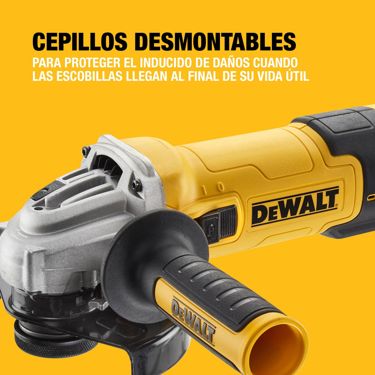 DEWALT Mini-amoladora angular eléctrica, 125mm, Potente motor 1500 W, Arranque Suave + Bloqueo, Velocidad sin carga 2800-10000 rpm, Rosca M14, Sistema de extracción de polvo, DWE4257KT-QS