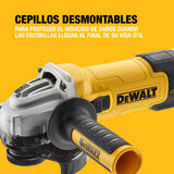 DEWALT Mini-amoladora angular eléctrica, 125mm, Potente motor 1500 W, Arranque Suave + Bloqueo, Velocidad sin carga 2800-10000 rpm, Rosca M14, Sistema de extracción de polvo, DWE4257KT-QS