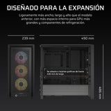 CORSAIR Frame 4000D RS ARGB Caja Modular ATX Mid–Tower para PC – Alto Flujo de Aire, 3 Ventiladores RS ARGB preinstalados, ASUS BTF, MSI Project Zero, Gigabyte Project Stealth – Negro