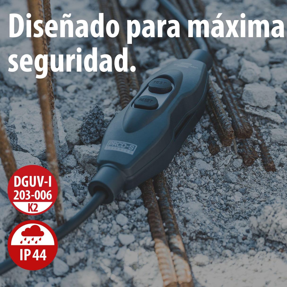 Brennenstuhl Professional PRCD-S Advanced disyuntor móvil de protección Personal para Montaje en Cable (para Uso en Obras y Uso Permanente en Exteriores IP55, conmutación omnipolar, DGUV 203-006)