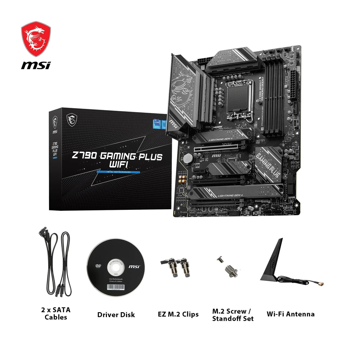 MSI Z790 Gaming Plus WiFi – Placa Base ATX para Gaming, Soporte Intel 13ª Gen, DDR5, WiFi 6, PCIe 5.0, RGB