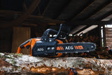 AEG - Motosierra de Carpintería 18V PRO18V Brushless (Sin Batería) - Excelente Autonomía - Freno Mecánico de Cadena - Gran Confort de Trabajo con Mango Antivibración - ACS18B30-0