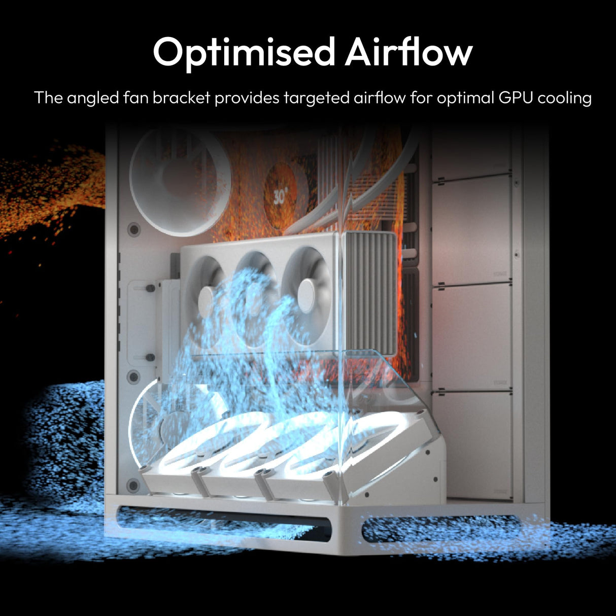 HAVN HS 420 VGPU Dual Chamber ATX Mid Tower PC Case White | PCIe 5.0 Vertical GPU Kit, 11 x 140 mm Ranuras para Ventilador y 2 x 420 mm Soporte de radiador, gestión de Cables SimpliCable, Vidrio