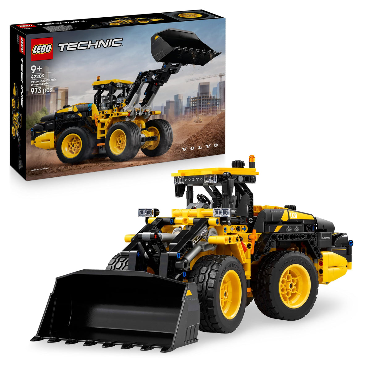 LEGO Technic Cargadora con Ruedas Volvo L120 Electric - Excavadora de Juguete - Maqueta de Vehículo de Obra con Dirección Articulada y Pala Móvil - Regalo de Cumpleaños para Niños de 9+ Años 42209