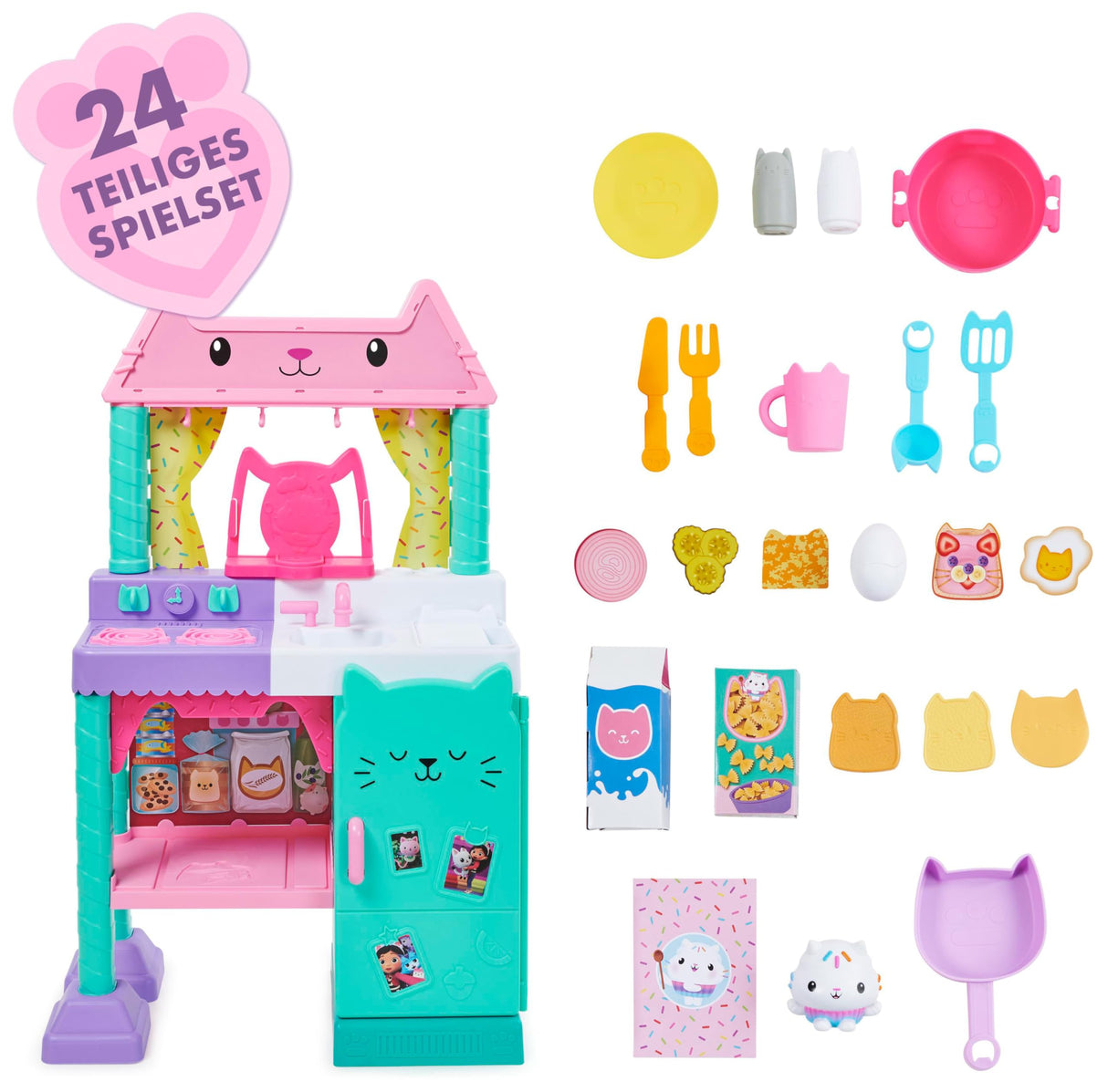 Gabby's Dollhouse Cakey GDH Purrfect Dollhouse + RLP Kitchen, Color Cocina para Juegos de rol, Medium (Spin Master 6069148)