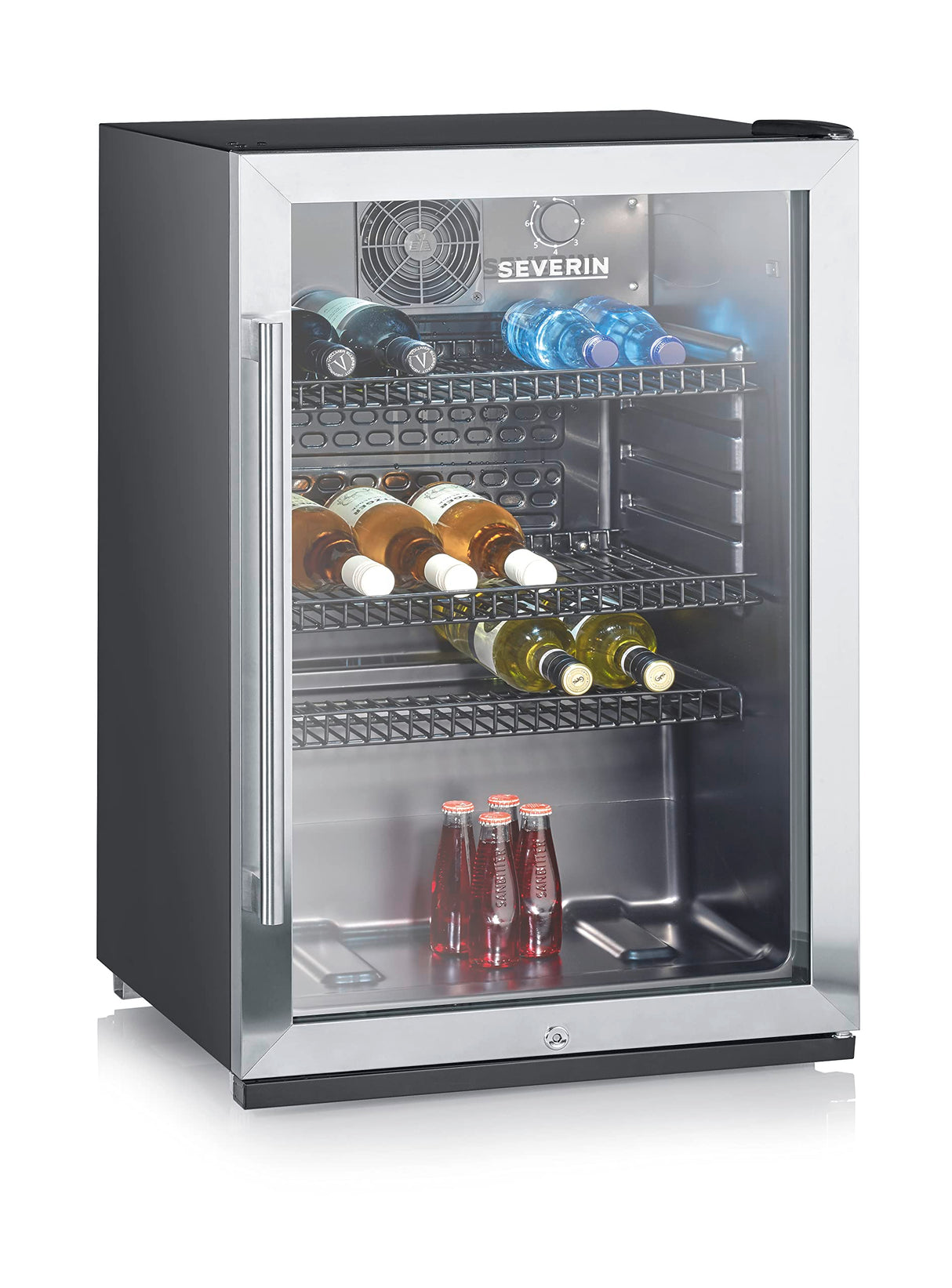 SEVERIN - Refrigerador de botellas, suficiente para 56 botellas de 0.33L cada una. Temperaturas entre 10 y 0 °C. CFKS 8840