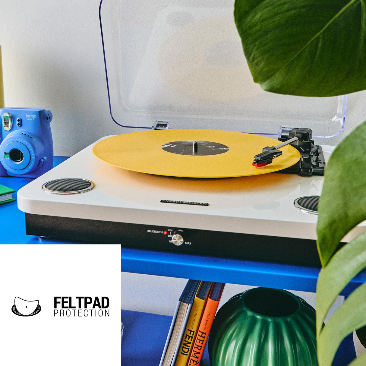 Energy Sistem Blackspin – Tocadiscos (10W, vinilos, RCA, Puerto USB, Bluetooth, Bluetooth out) (White)
