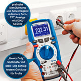 PeakTech 3440 - Multímetro Digital Rms con 4.0 Bluetooth y Pantalla Gráfica, 50000 Cuentas, Portátil Profesional, Tuv / Gs, Rango Automático Medidor de Voltaje, Probador de Continuidad - Cat III 1000V