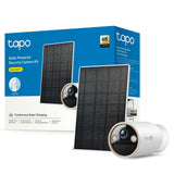 Tapo C460 Kit Solar Cámara de Vigilancia Exterior Starlight Color Visión Nocturna Dual Banda WiFi Base Magnética Grabación MicroSD Cifrada Detección de IA Batería de 10000 mAh, Cámara 4K 8MP